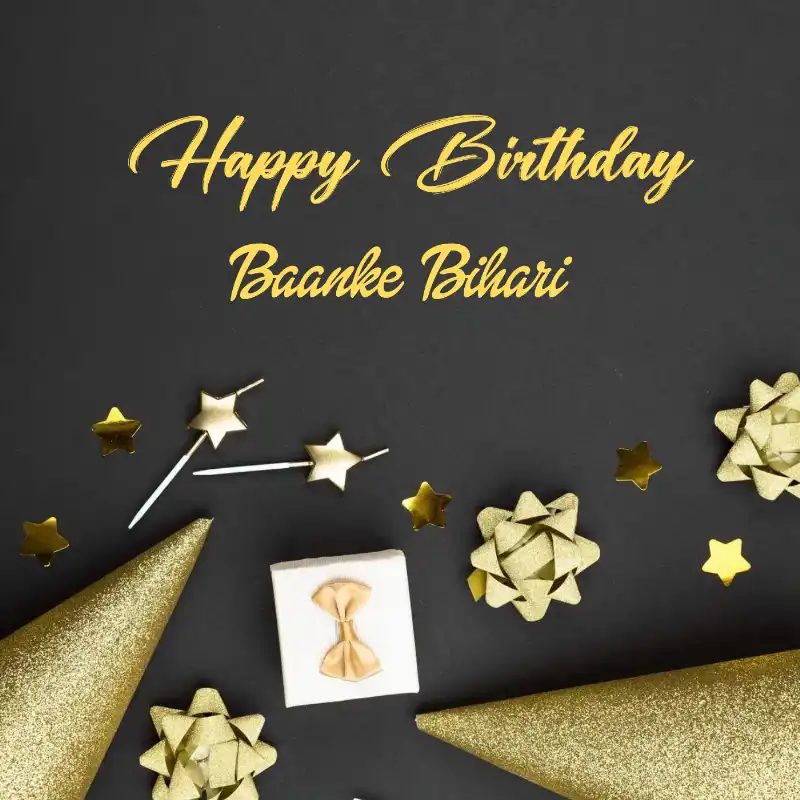 Happy Birthday Baanke Bihari Golden Theme Card